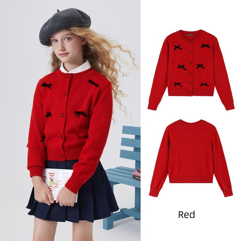 Navigare Italian Small Sailboat Spring and Autumn 2026 Children's Sweater Cardigan Girls' Knitted Jacket Spring