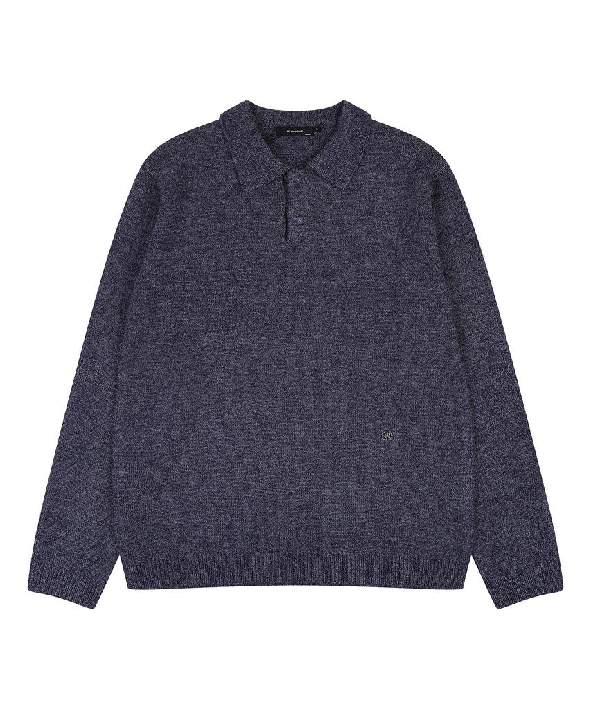 W STANDARD Basic Collared Pullover [3 Colors]
