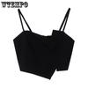 Женские топы Нишевый дизайн Майка с нестандартным вырезом Короткие тонкие бретели Верхняя одежда Внутри топов