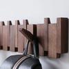 Wall Mounted Black Walnut Coat Rack for Hanging Clothes Hat Key Bags Holder Home Decor Entrance Hallway Furniture