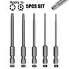 Grey Torx Screwdriver Bit T6 T8 T10 T15 T20 5pcs 6.35mm (1/4Inch) Alloy Steel