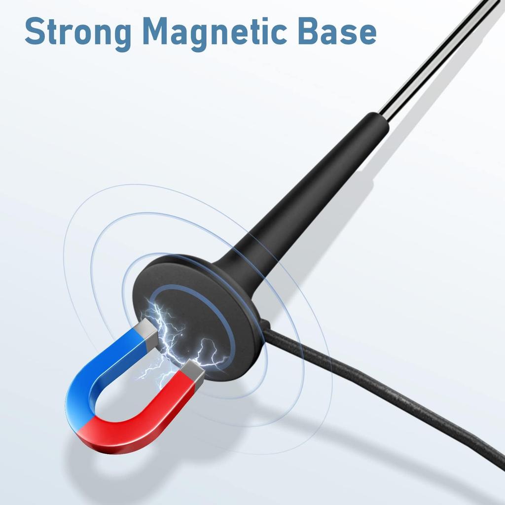 BINGFU FM Radio Antenna Stereo System Telescopic Antenna Magnetic Base and 3m Extension Cable Portable Radio Tuner Stereo Receiver AV Receiver Stereo