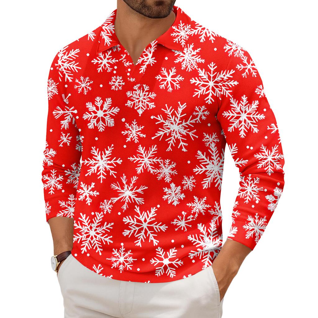 Men's Casual Collared Long-Sleeve Knit Base Layer Top