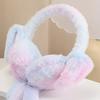 1/2Pcs Plush Rabbit Earmuffs with Moving Jumping Ears Gradient Color Soft Furry Ear Covers Headband