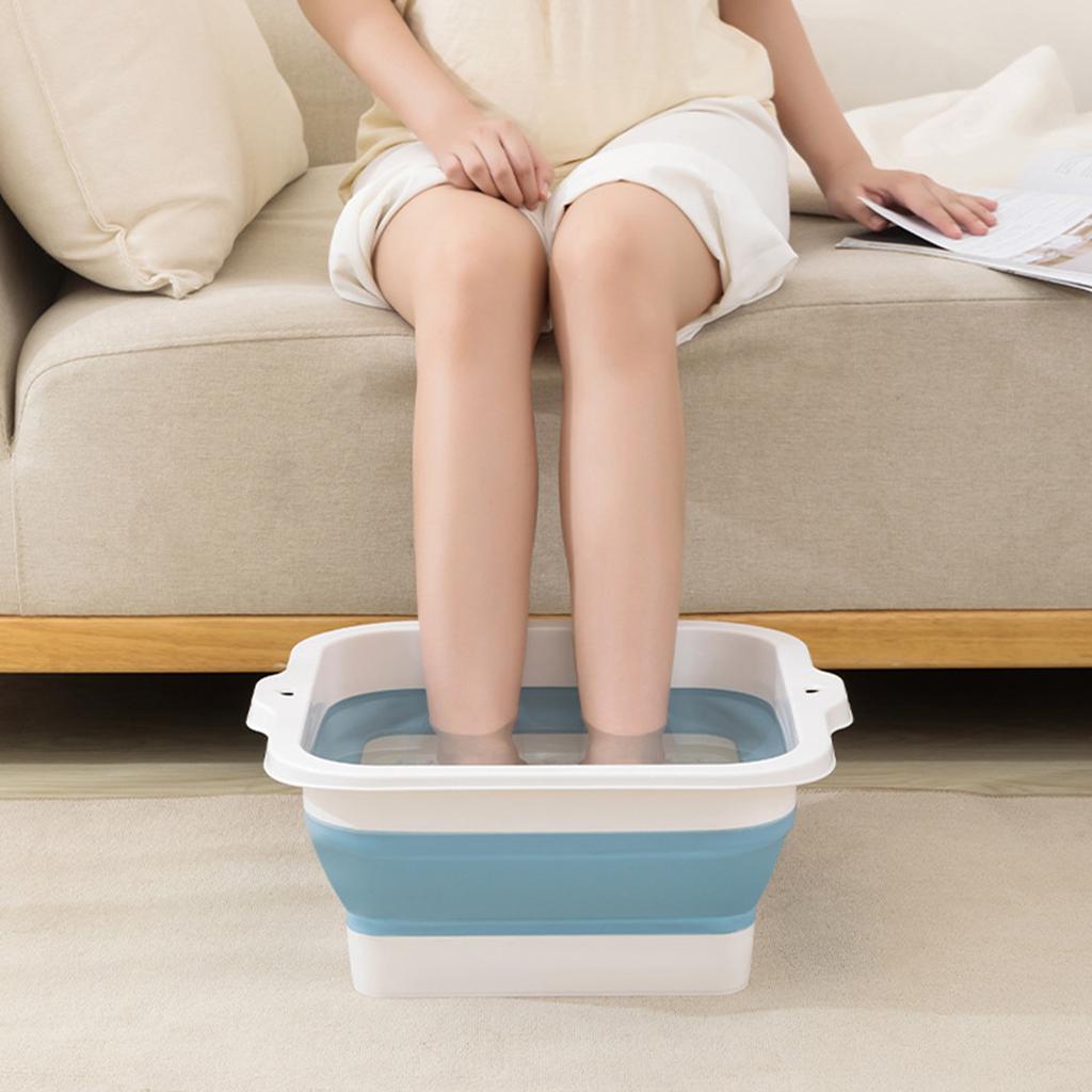 Складной тазик для ножных ванн Многоцелевой Большой емкости Экологичный Силиконовый Складное ведро для замачивания ног для дома и путешествий