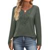 Women's Loose Comfortable Casual Fashion V-Neck Solid Color Long Sleeve Top