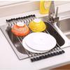 2023 Over The Sink Roll-up Dish Drying Rack Sheet Pan Bottle Food Drainer Mat Strainer Basket Sieve Drainer Cleaning Gadget 37x23cm 37x30cm