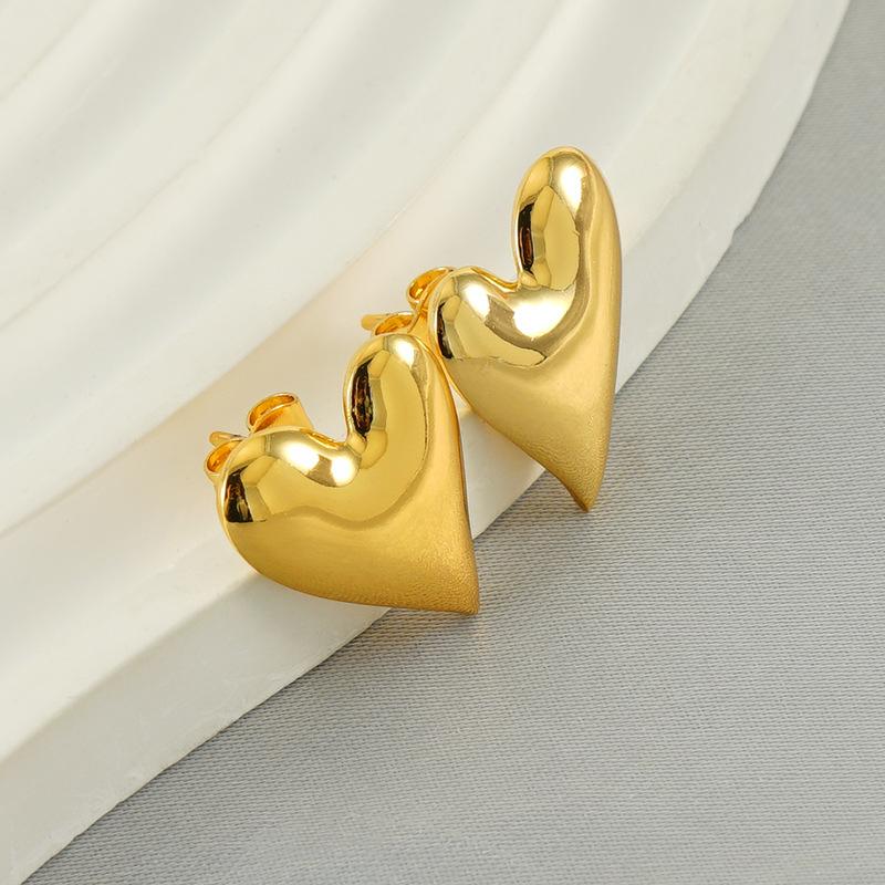 Новые серьги из нержавеющей стали, легкие, роскошные, универсальные, в форме любви, глянцевые, из титановой стали с покрытием 18 карат, модные, индивидуальные серьги, женские серьги