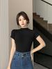 Sexy Tank Top Solid Halter Crop Tops Women Summer Camis Turtleneck Camisole Fashion Casual Tube Female Short Sleeve T Shirts
