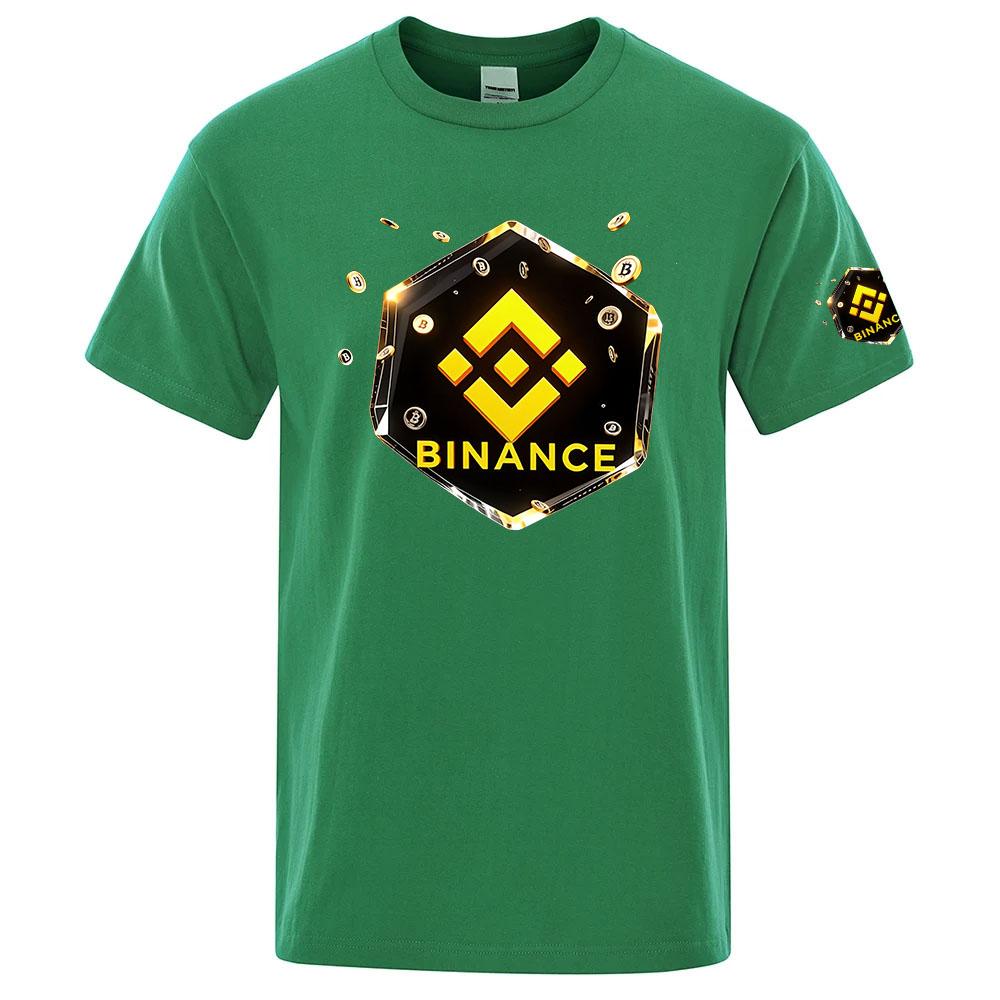 2026 Binance Крипто Логотип Принт Высокое Качество Оверсайз Люксовый Бренд 100 Хлопок Принт Лето Для Унисекс Футболка с Коротким Рукавом