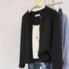 Women's Thickened Pure Wool Knit Cardigan with Round Neck & Raglan Sleeves - Casual, Versatile Autumn/Winter Outerwear