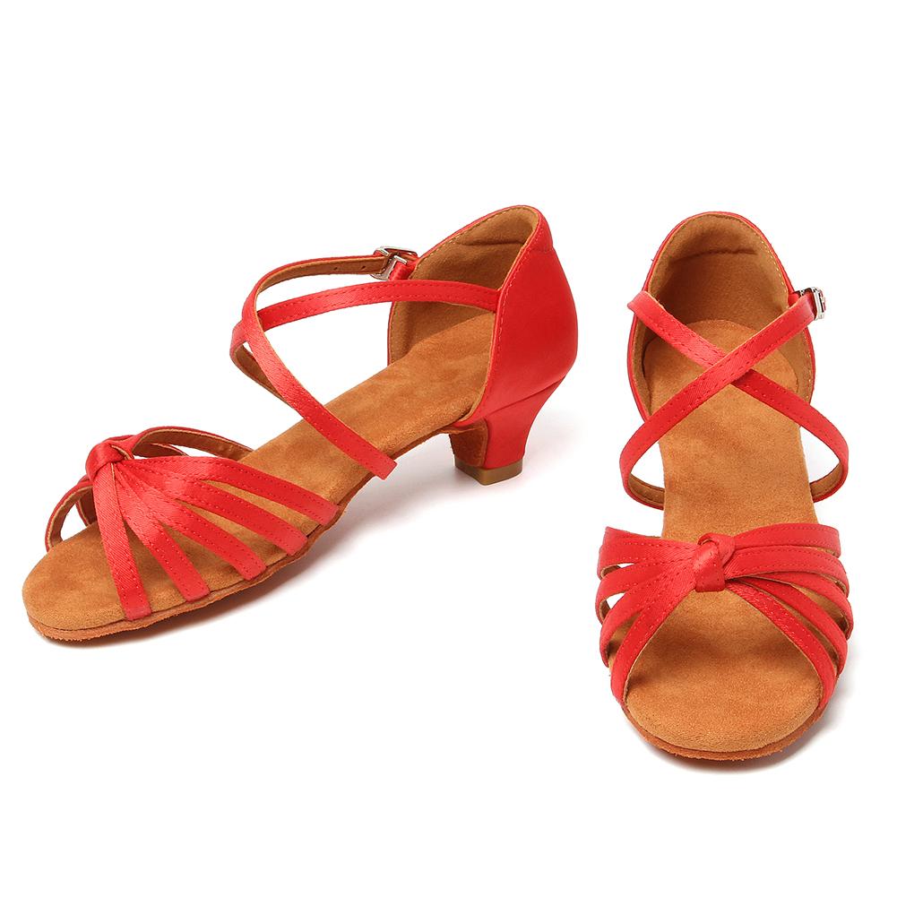 Женские, детские, латиноамериканские танцевальные туфли на низком каблуке, сальса, бальные туфли для танго, мягкая подошва, каблук 3,5 см