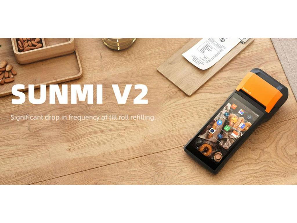 SUNMI V2 Многоязычная касса и портативный принтер для розничной торговли и общественного питания
