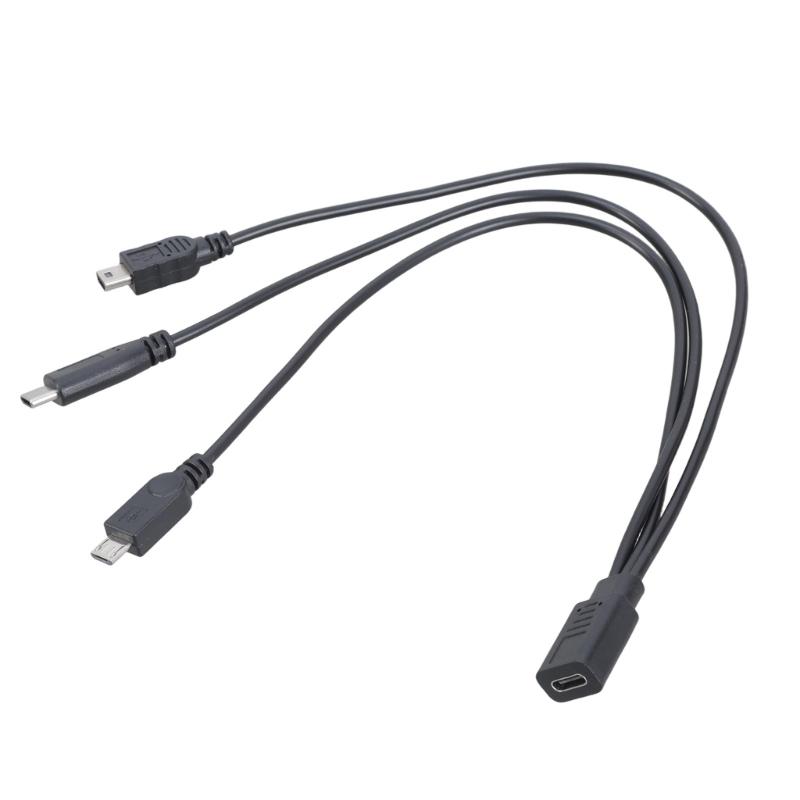 30 см USB C Female на USB C Mini Зарядный шнур с двойным выходом-разветвителем, подходит для телефона, планшета, нескольких электронных устройств