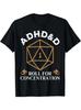Винтажная футболка ADHD&D Roll For Concentration DnD для мужчин и женщин, классная мужская, термотрансфер