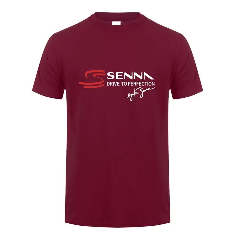 Мужская футболка Ayrton Senna с коротким рукавом, хлопковая футболка Senna Drive To Perfection, топ, футболки