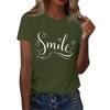 Женская футболка с круглым вырезом и коротким рукавом с принтом в виде буквы «улыбка»