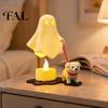 Modern Bedroom Shelf Decor Halloween Ghost Walking Dog Figurine, Cute Spooky Statue with LED Candle Ornament Candle, 3D Printed Tabletop for