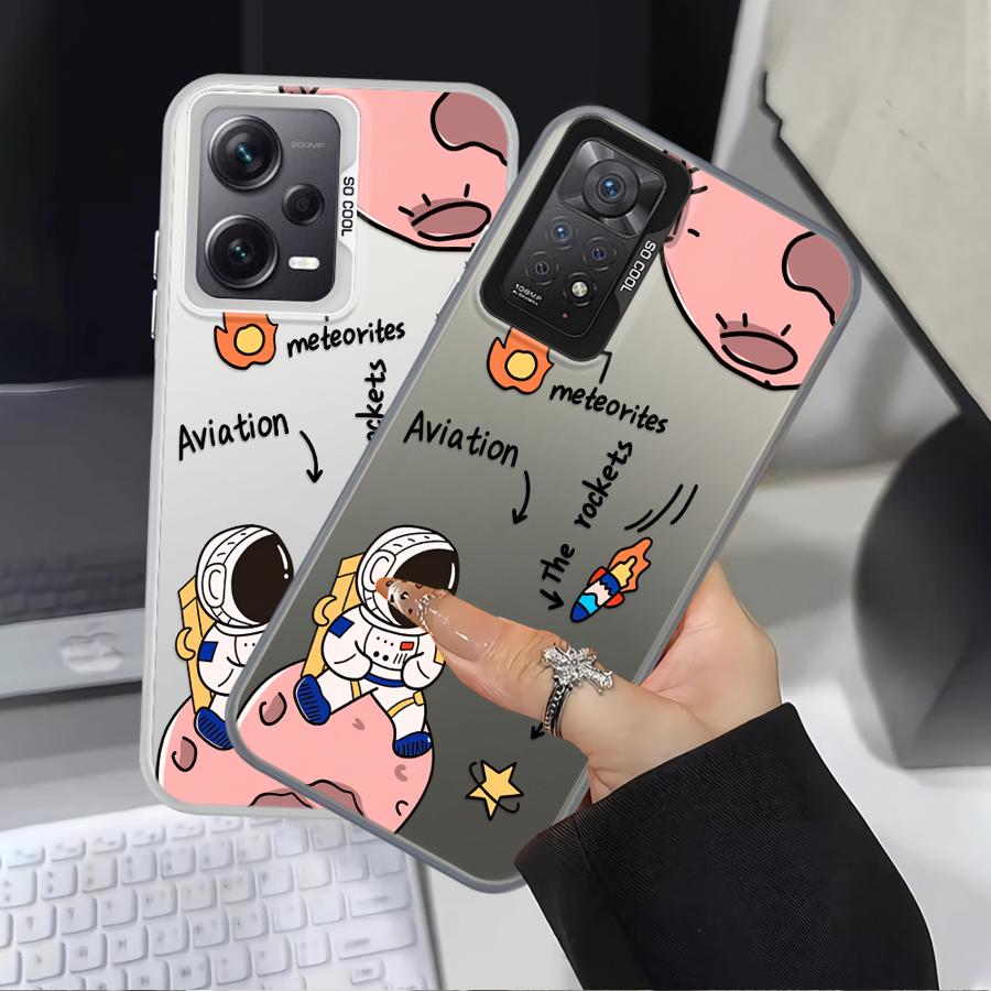 Case for Xiaomi Poco C50 X3 Pro F4 X3 NFC C51 X5 F3 GT Back Phone Cover Cartoon Astronaut