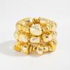 3 Pcs/Set Irregular Beaded Bracelets Bohemian Style Bangle Fashion Hand Chain  Women