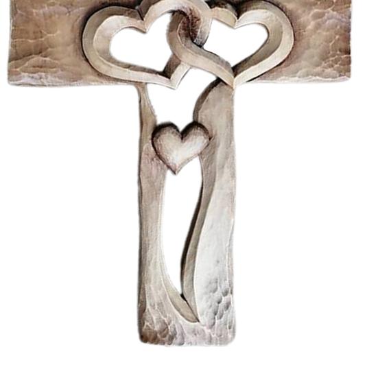 Carved Intertwined Hearts Fashion Special and Carved Love Cross Cross
