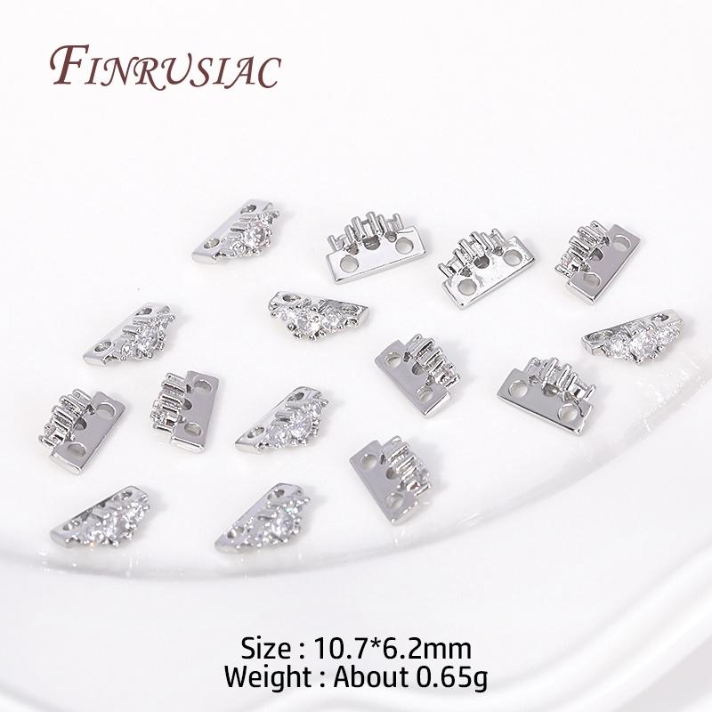 18K Gold Plated Multi-designs Zircon Flower Spacer Bars 2/3 Holes Separators for Strand Beads Jewelry Making Accessories