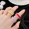 Simple Light Luxury Colored Zircon Ring Suitable For Women's Daily Party Fashion Jewelry