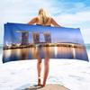 Retro Architectural Pattern Series Seaside Vacation Beach Towel Swimming Bath Towel Sports Towel