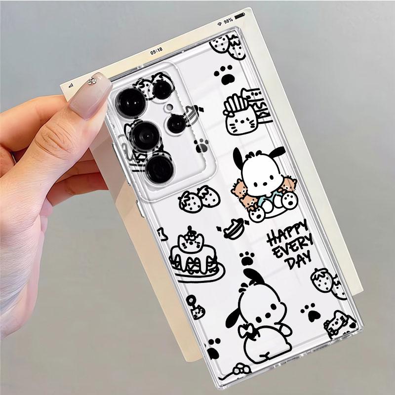 Чехол Sanrio Pochacco для Samsung Galaxy S26 S23 Ultra S22 FE Note 20 Ultra 10 S20 Plus S24 S21 S25 Edge
