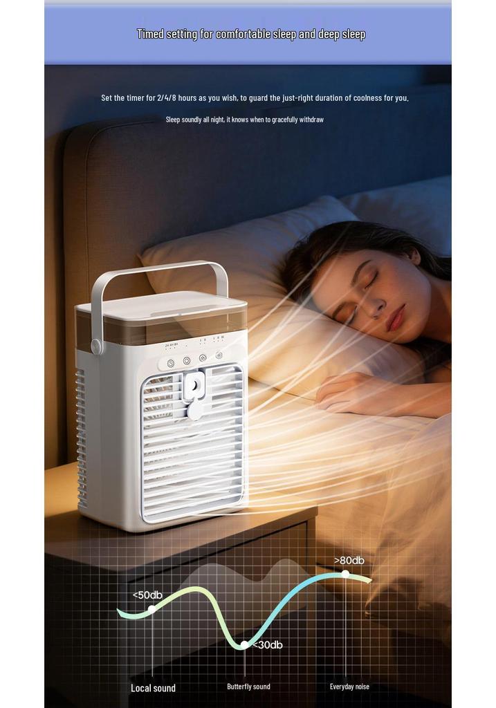 2026 Portable Desktop Cooling & Humidifying Fan: Compact Water-Powered Air Conditioner for Home & Office Use