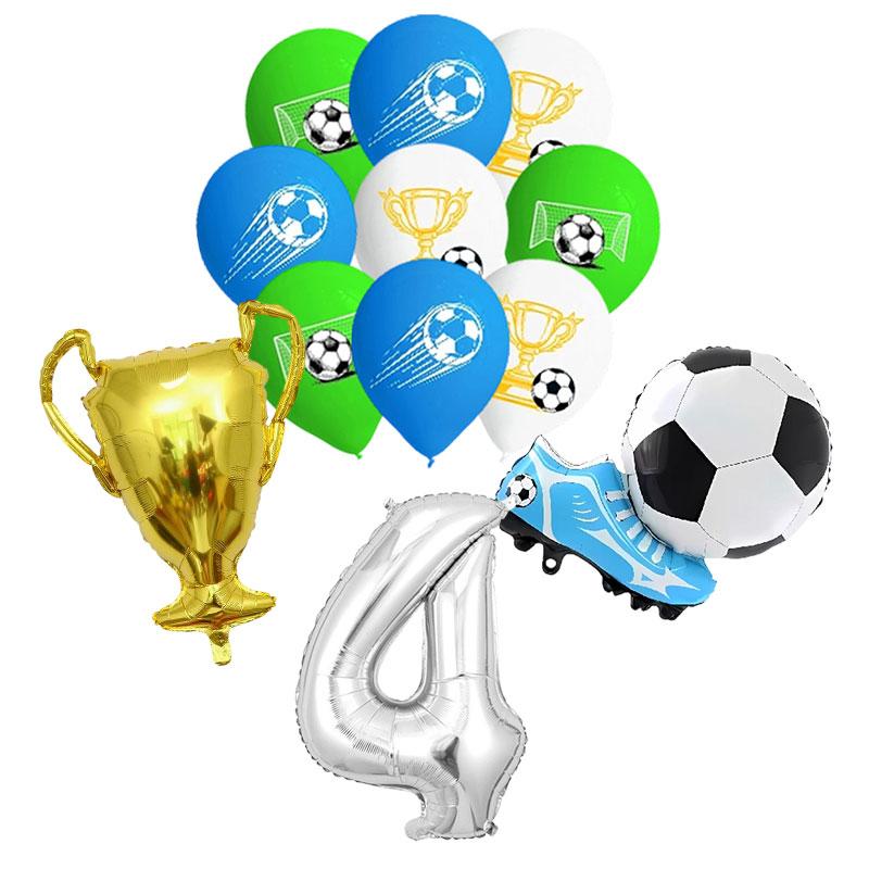 Blue Soccer Decoration Birthday Ballons Plates Cups Napkins Tablecloth Soccer Football Birthday Sticker Gift Bag Party Supplies
