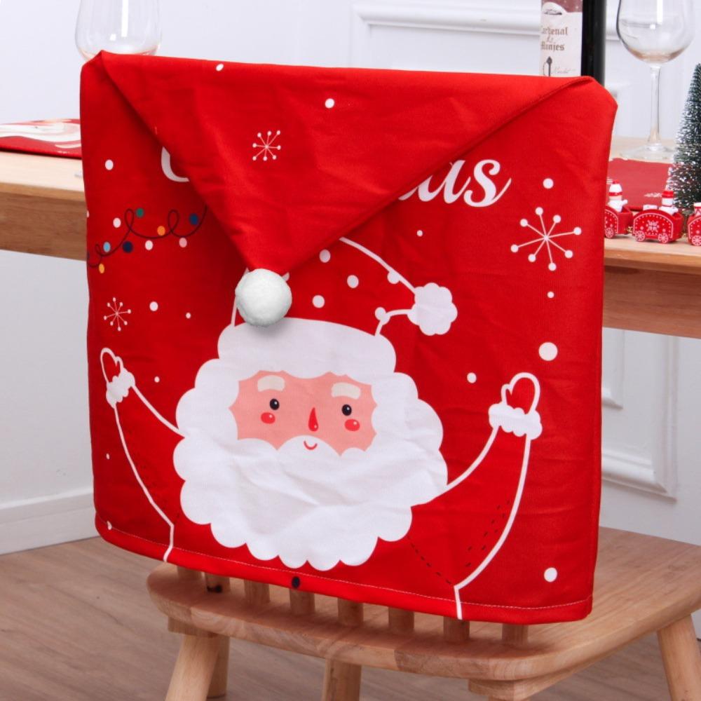 Reusable Snowman Christmas Chair Cover Elk Soft Xmas Dinner Chair Seat Cover Removable Pink Festival Table Decor Home Decoration
