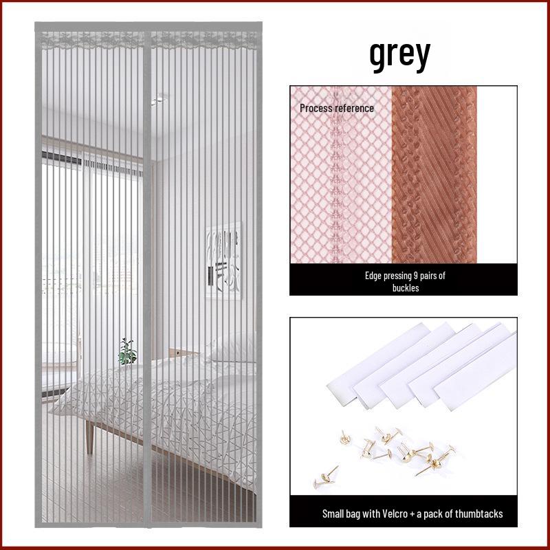 Magnetic Mosquito-Proof Door Curtain: Punch-Free Soft Gauze with Velcro Edge