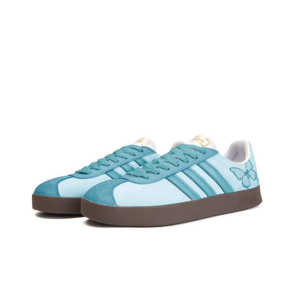 adidas Neo VL Court 2.0 Цветочный Фестиваль Временной Сдвиг Устойчивые к Скольжению Устойчивые к Истиранию Низкие Скейтбордические Кроссовки Унисекс Небесно-Голубые ID6015(Команда354-)