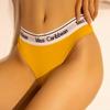 1 PACK Women Letter Wide Belt Thongs Panties Seamless Cotton G-string Low Waist Briefs