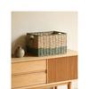 Minimalist Beige Green Woven Storage Basket Clothes Toys Linen Organization Nordic Style Handheld Laundry Hamper