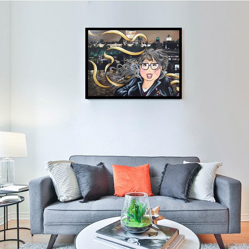 Полный круглый бриллиант 5D DIY сексуальная женская алмазная живопись мультфильм толстая леди Алмазная вышивка крестиком мозаика домашний декор