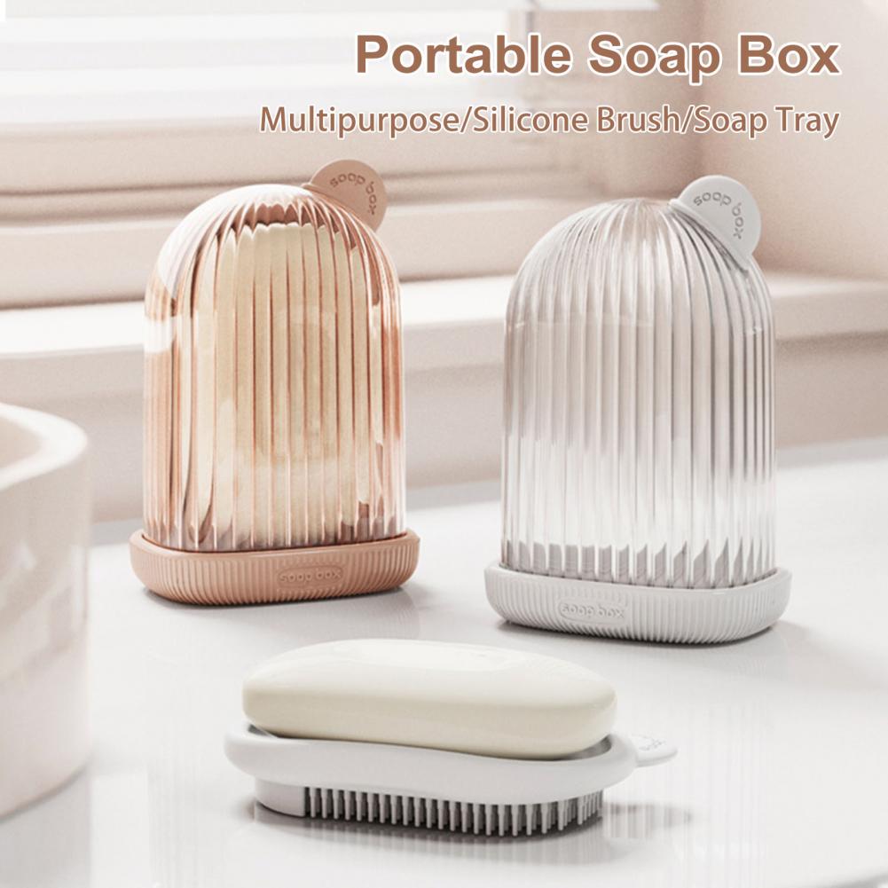 Дорожная мыльница с поддоном для слива, устойчивая к протечкам, многоцелевой контейнер для мыла, переносной мыльница с крышкой