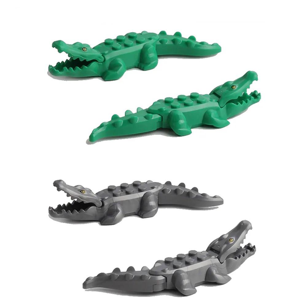 2 шт. Модель животного Строительные блоки Кирпичные игрушки Крокодил Модель животного MOC Развивающие блоки Игрушки для детей Детские игрушки