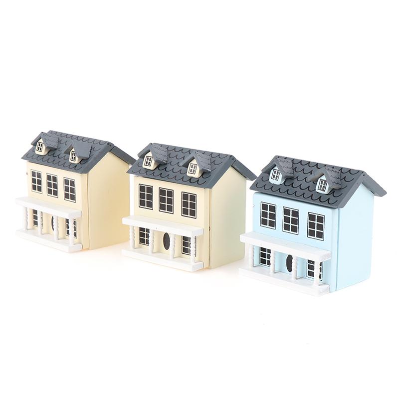 1/12 Dollhouse Miniature Villa Toys Children Lovely House With Movable Grey Roof