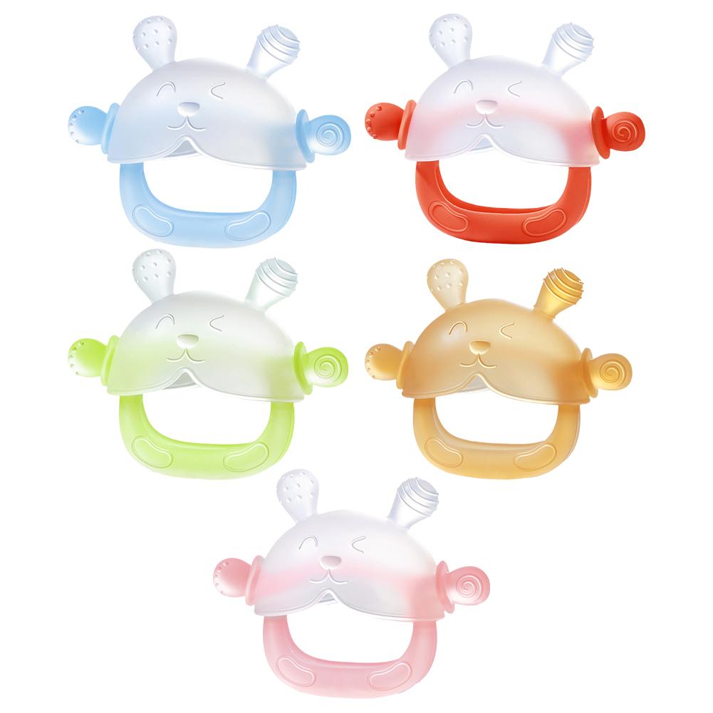 Детский прорезыватель для зубов кролик жидкий силикон жевательная игрушка еда успокаивающая кипяченая безопасная пустышка Fo F1A5
