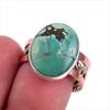 Natural Tibetan Turquoise Gemstone 925 Sterling Silver Two Tone Ring S.7.5 V5H96