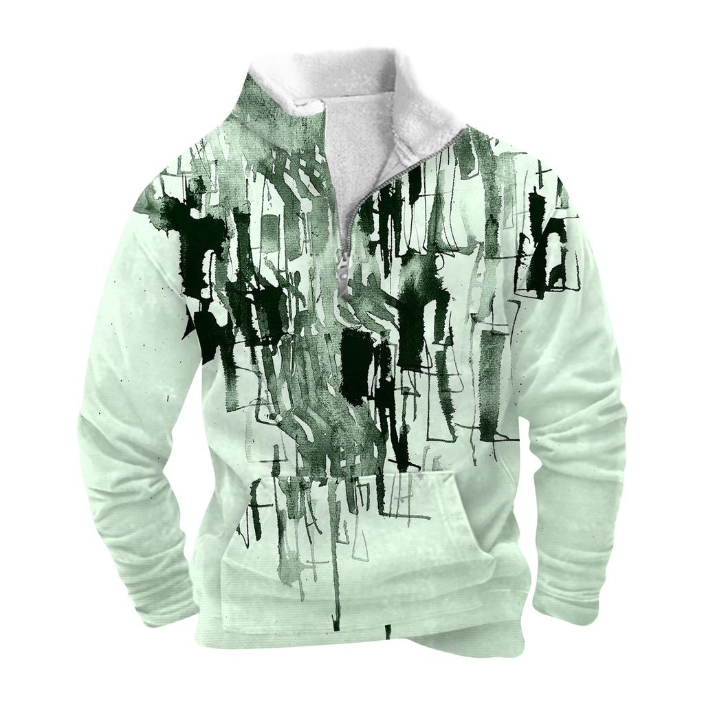 Весенне-осенняя мужская толстовка с воротником-стойкой на открытом воздухе, повседневные свитера, топы