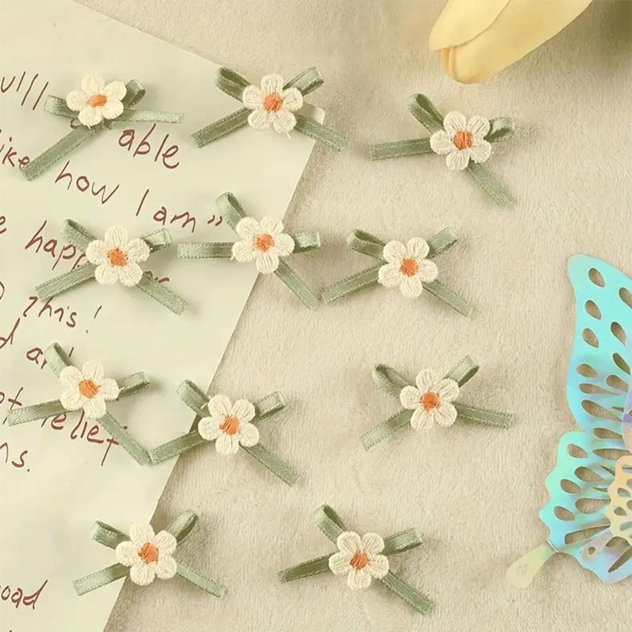 10шт ручной работы атласная лента цветок бант патч для ремонта украшения одежды