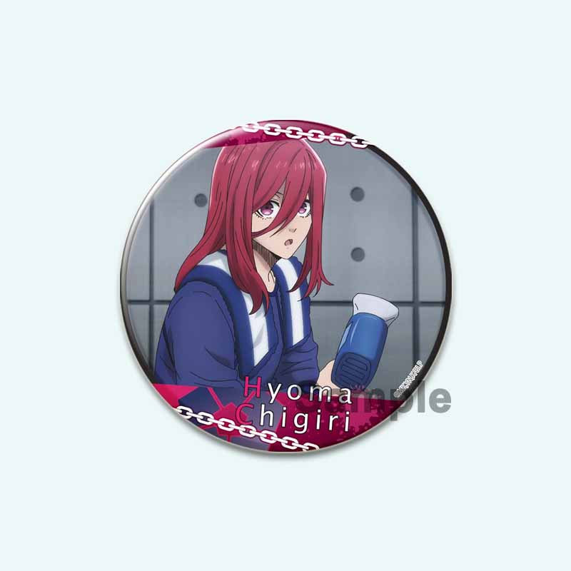 32/44/58 мм синяя брошь с HD-принтом, значок в виде аниме-фигурки из мультфильма Hyoma Chigirl Seishiro Nagi, круглые броши-булавки на лацкан, ювелирные изделия в подарок