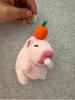 Cute Pink Pp Cotton Capybara Keychain Short Plush Bubble-blowing Animal Charm