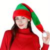 Christmas Decoration 2025 Extra Long Red Green Striped Plush Christmas Hat Home Party Decoration Elf Clown Curved Hat Kids Cloth