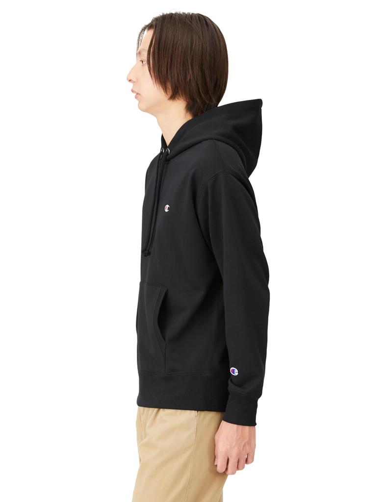 Толстовка с капюшоном с длинным рукавом One Point Logo Hooded Sweatshirt Sports Black M [Champion] Мужская C3-XS151