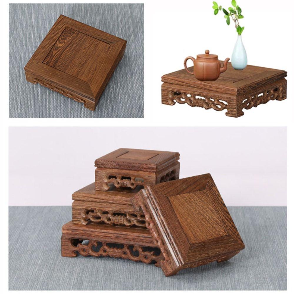 Wooden Plant Stand Pot Trays Potted Plant Base Garden Footrest Wooden Support  Incense Burner