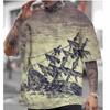 Nautical Print Short Sleeve T-Shirt For Men Retro Men's T-Shirt Summer Casual Oversized Tee Top Loose Quick Dry Sport Shirt 2024